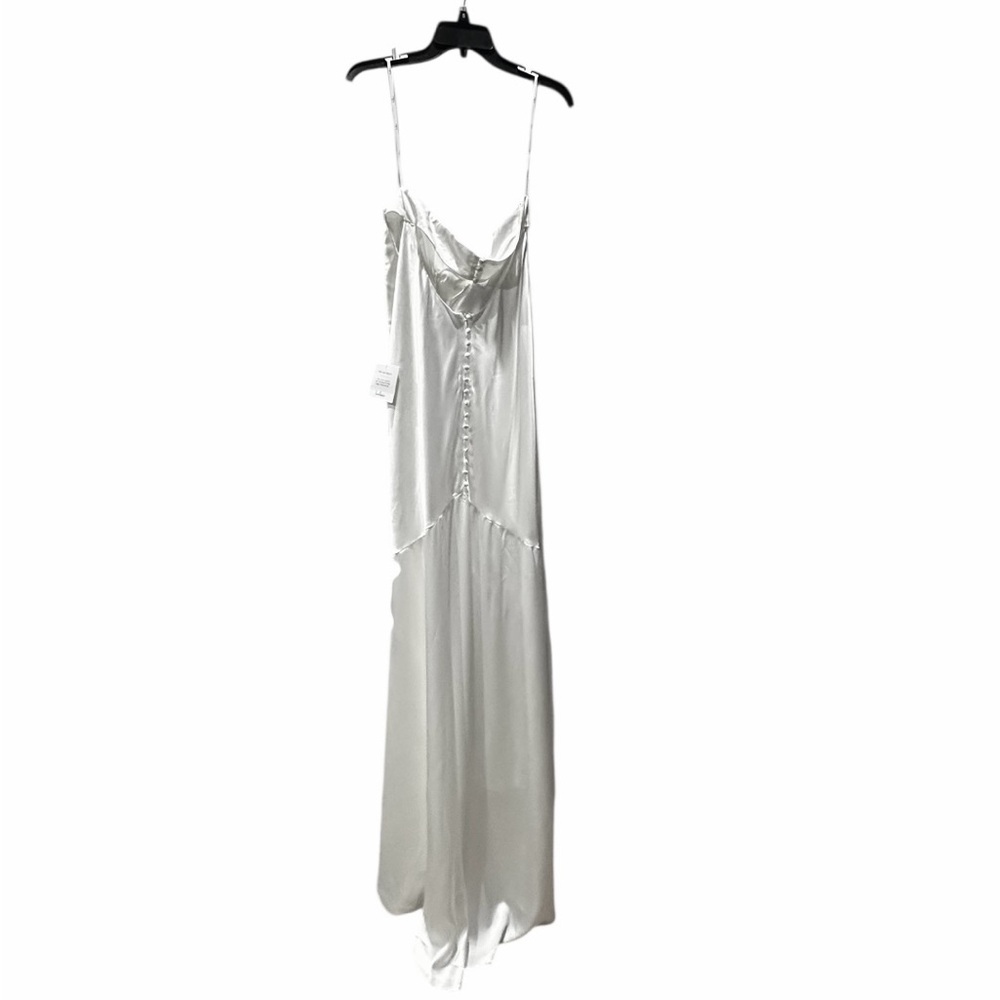 Lulus Eternally Loved White Cutout Satin Off-the-Shoulder Maxi Dress LARGE NEW - Picture 4 of 7